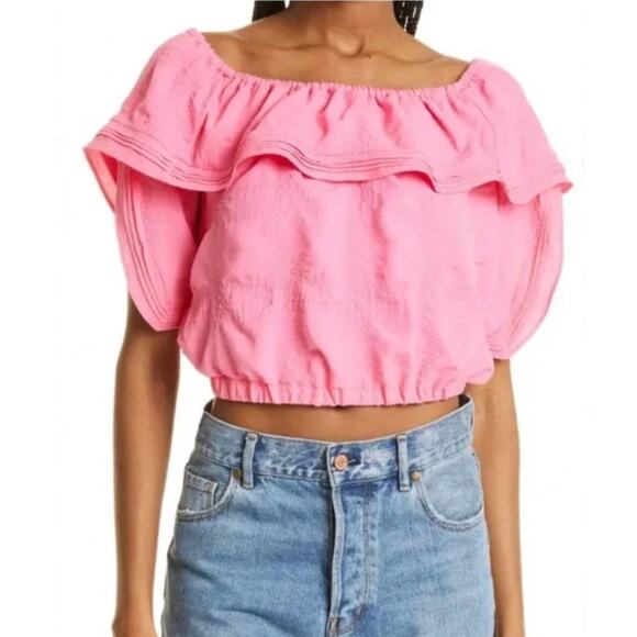NEW Ramy Brook Rita Crop Top in Pink - Picture 2 of 8